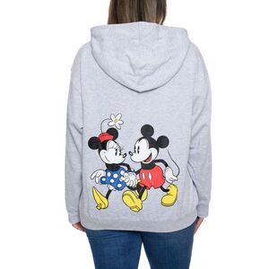 Mickey & Minnie Mouse Hoodie Sweatshirt Front Back Zip Women's Plus Size Disney